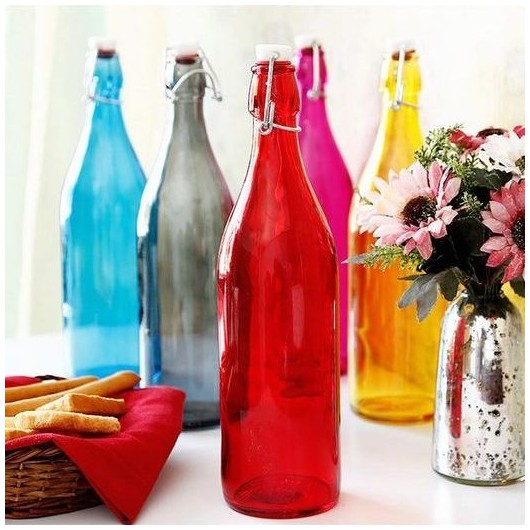 bouteilles en verre colorées
