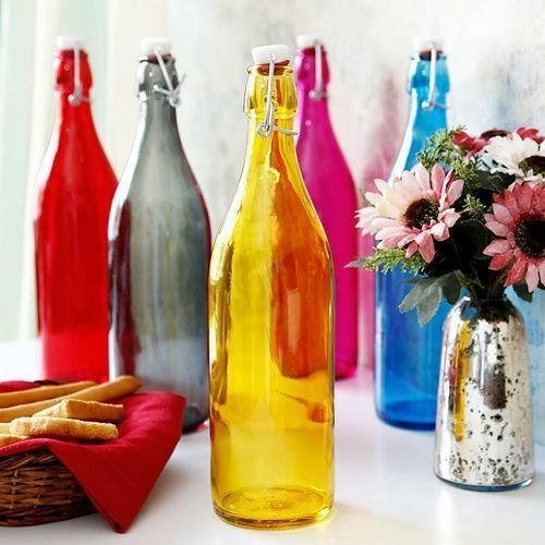 bouteilles en verre colorées